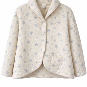 VNTG// Bali collection floral cottage quilted bed jacket